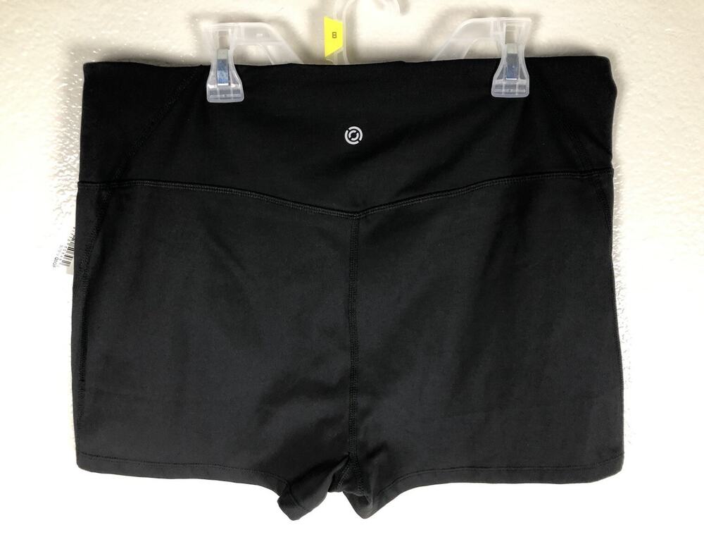 Core 10 Women's Spectrum High-Waist Booty Yoga Shorts Black 2-1/2” Inseam Sz XL